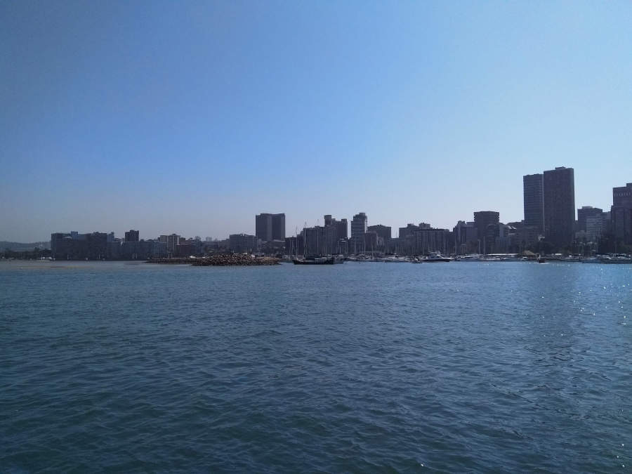 A view of the city of Durban from the ocean