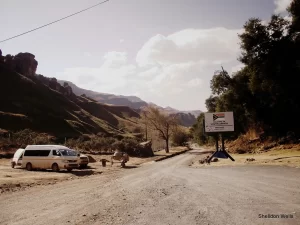 The border crossing to and from South Africa