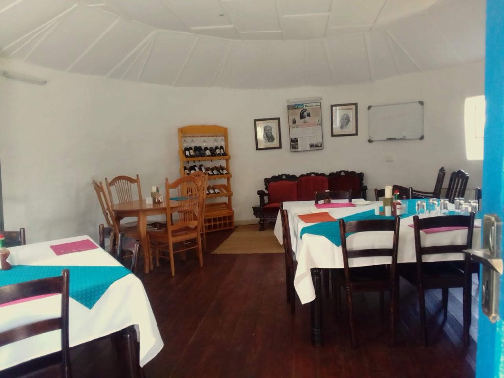 The dining area of our Lesotho accommodation. Humble but welcoming.